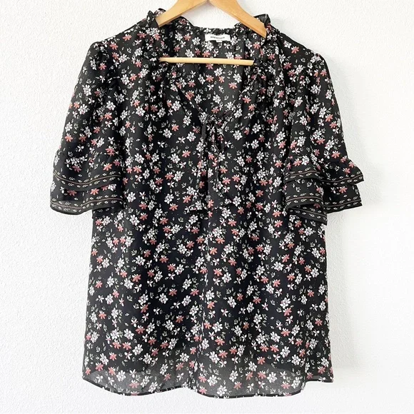 Max Studio Black Floral Blouse - Picture 8 of 8